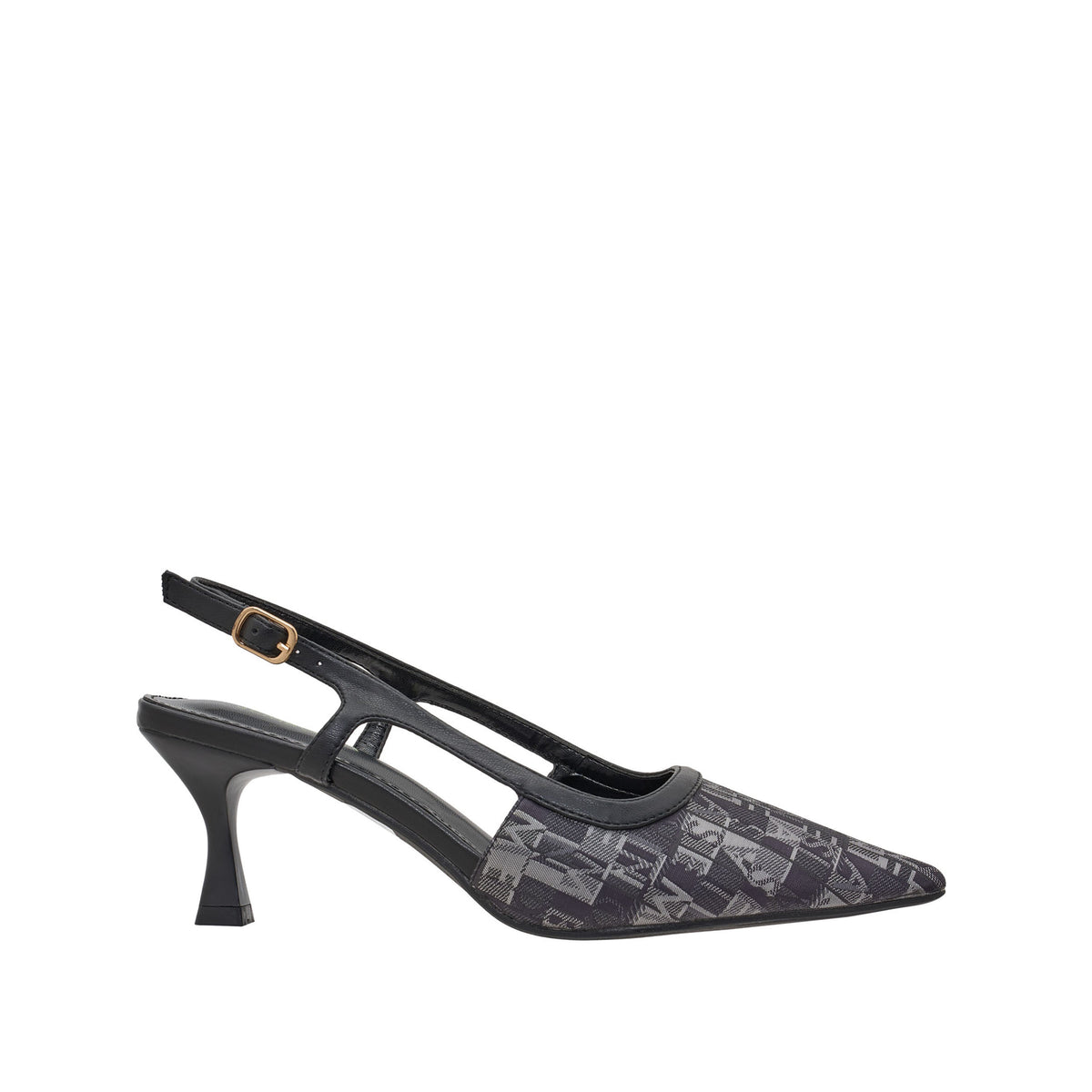 Women Synthetic Leather + Monogram Mule