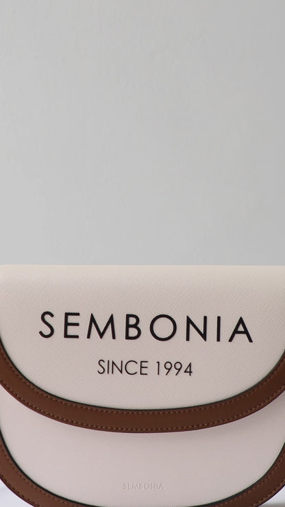 SEMBONIA Audrey Logo Printed Crescent Crossbody Bag - 0603838-302S