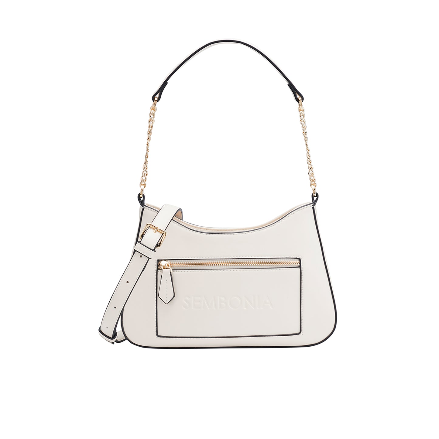 SEMBONIA SEMBONIA Debossed Trapeze Crosbody Bag - 0603811-002S